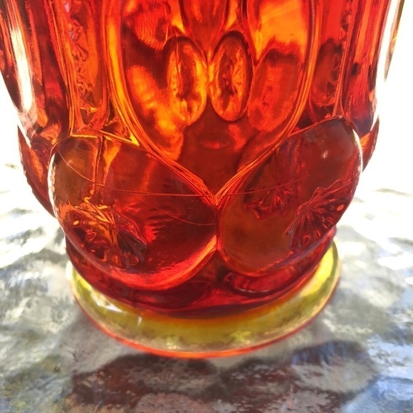L.E. Smith Vintage Amberina Glass Tumbler Moon and Stars Pattern - Picture 2 of 6
